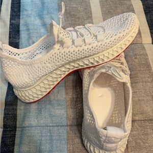 Breathable White Women's Sneakers with Red Accents